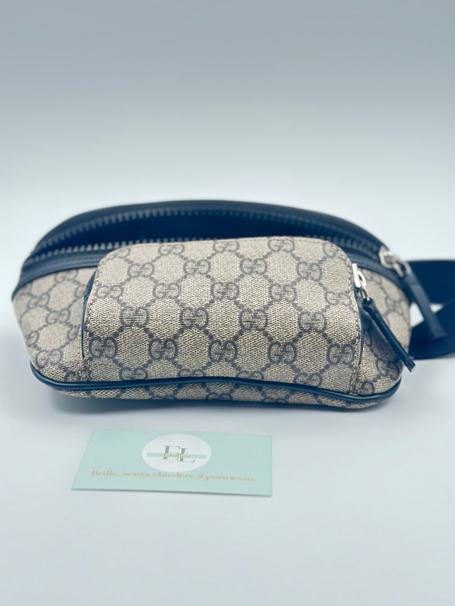 Gucci Marsupio GG Supreme Canvas Beige/Nero – Taglia Media
