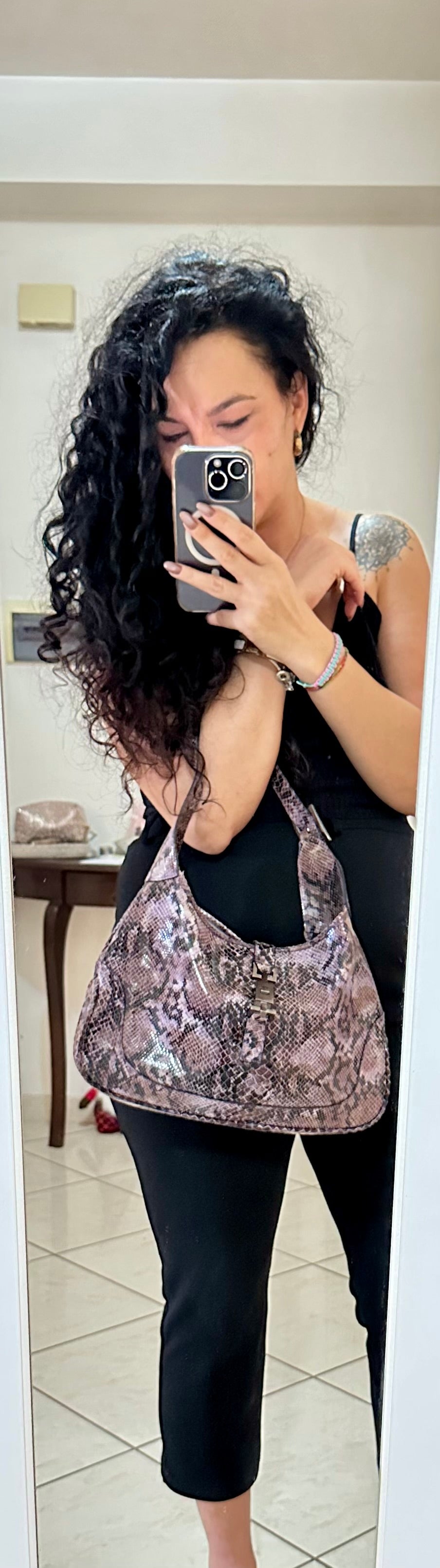 Gucci Jackie Hobo in Pelle Stampa Pitone – Vintage