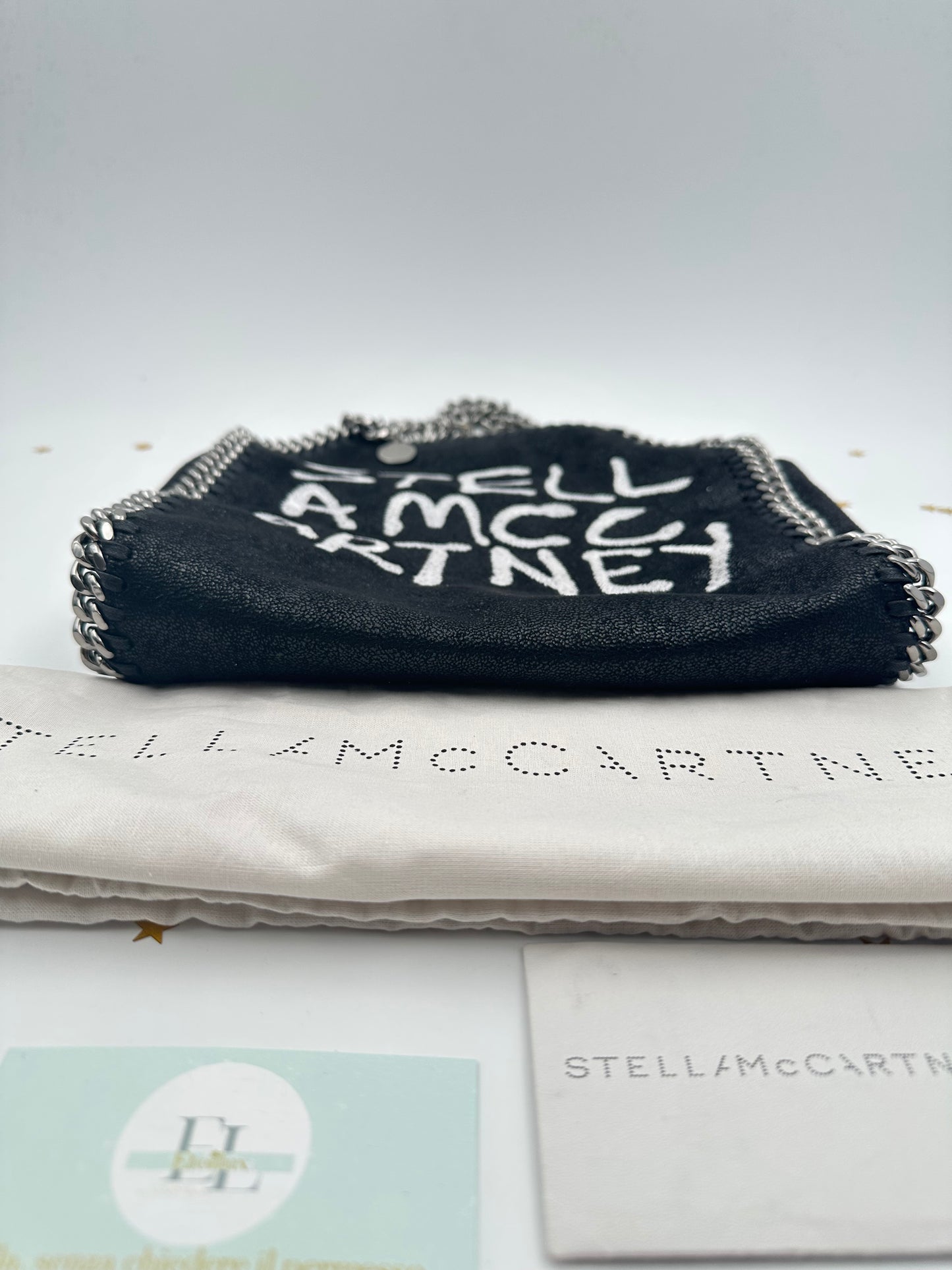 Stella McCartney Falabella Mini Graffiti Logo – Nero