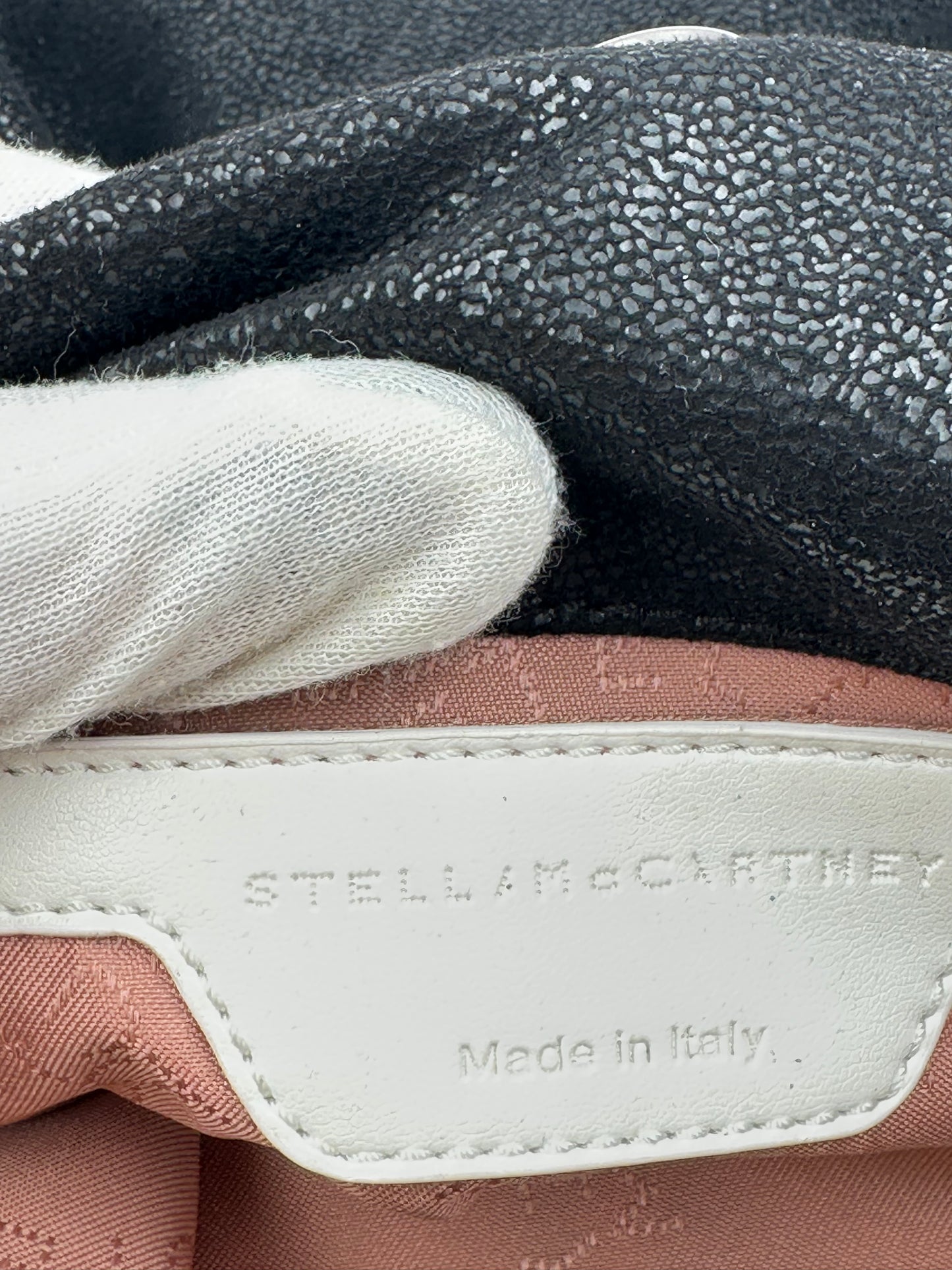 Stella McCartney Falabella Mini Graffiti Logo – Nero