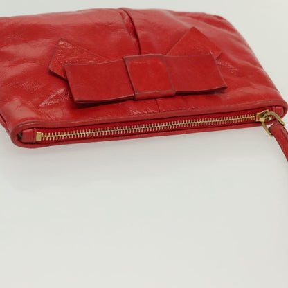 Miu Miu – Pouch in Pelle Rossa con Fiocco e Dettagli Dorati