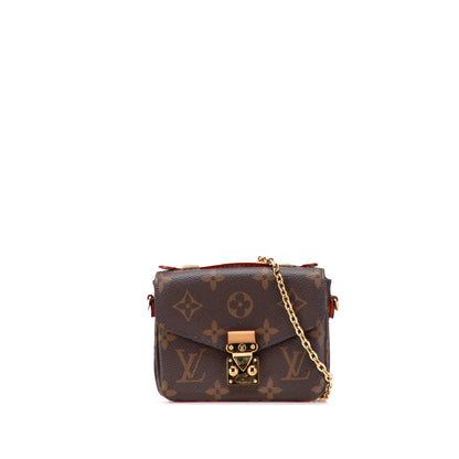 Louis Vuitton Micro Métis tela Monogram marrone catena dorata pre-loved autentica Etoilux