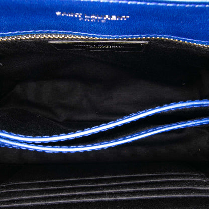 Saint Laurent Toy Loulou in Pelle di Vitello Metallizzata Blu – 2017