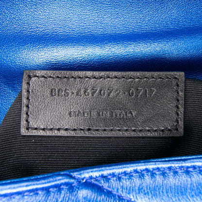 Saint Laurent Toy Loulou in Pelle di Vitello Metallizzata Blu – 2017