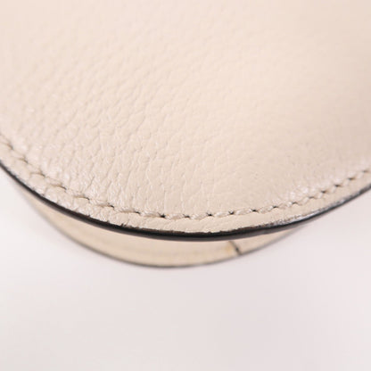 GUCCI Cowhide Leather Totem Butterfly Shoulder Bag Beige