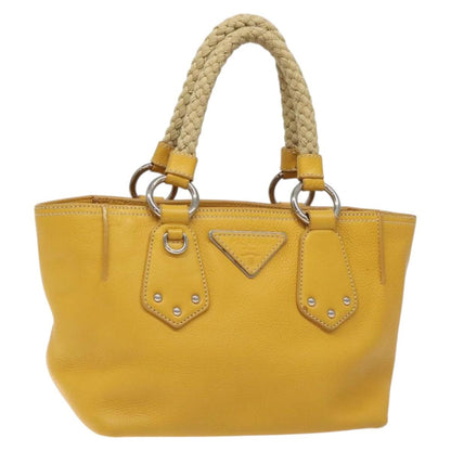 Prada Tote Vitello Daino Giallo Manici in Corda | Etoilux Vintage