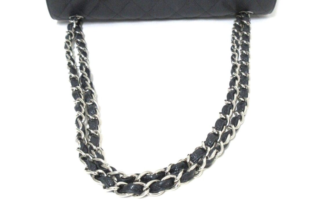 Chanel Jumbo Caviar Matelassé 30 Nero con hardware argento
