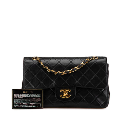 Chanel Classic Double Flap Small – Pelle di agnello nera – Serie 1 (1989–1991)