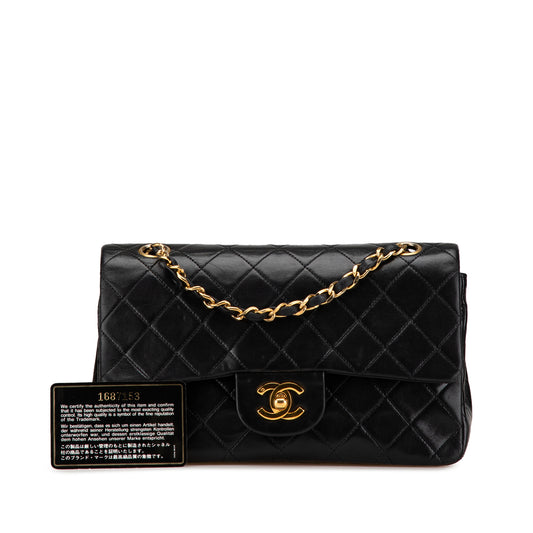Chanel Classic Double Flap Small – Pelle di agnello nera – Serie 1 (1989–1991)