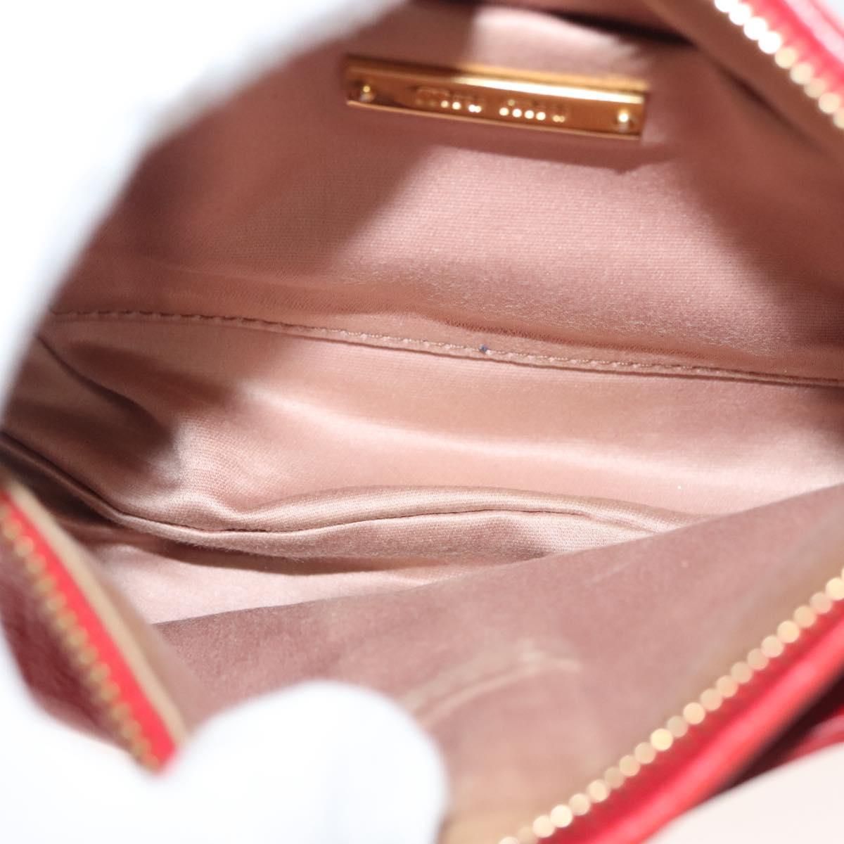 Miu Miu – Pouch in Pelle Rossa con Fiocco e Dettagli Dorati
