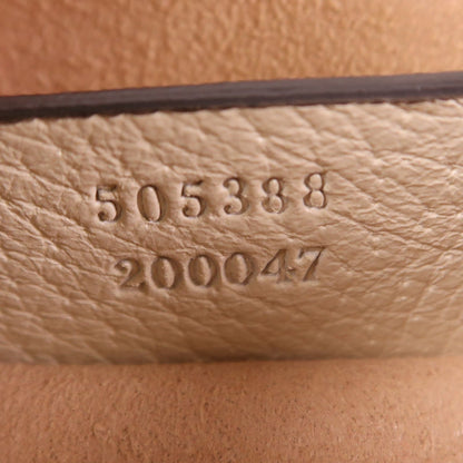 GUCCI Cowhide Leather Totem Butterfly Shoulder Bag Beige