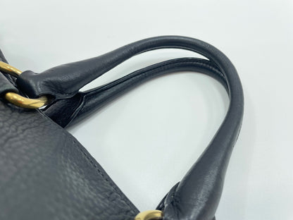 Prada Tote Convertibile Vitello Daino Nera Hardware Oro