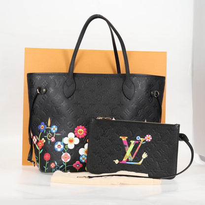 Louis Vuitton Neverfull MM – Monogram Empreinte Nero – Limited Edition Takashi Murakami Flowers