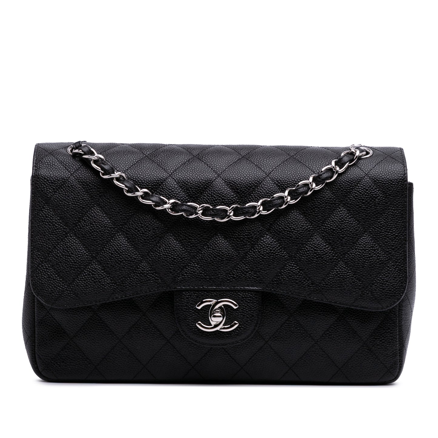 Chanel Classic Double Flap – Caviar Nero – Hardware Argento (2011)
