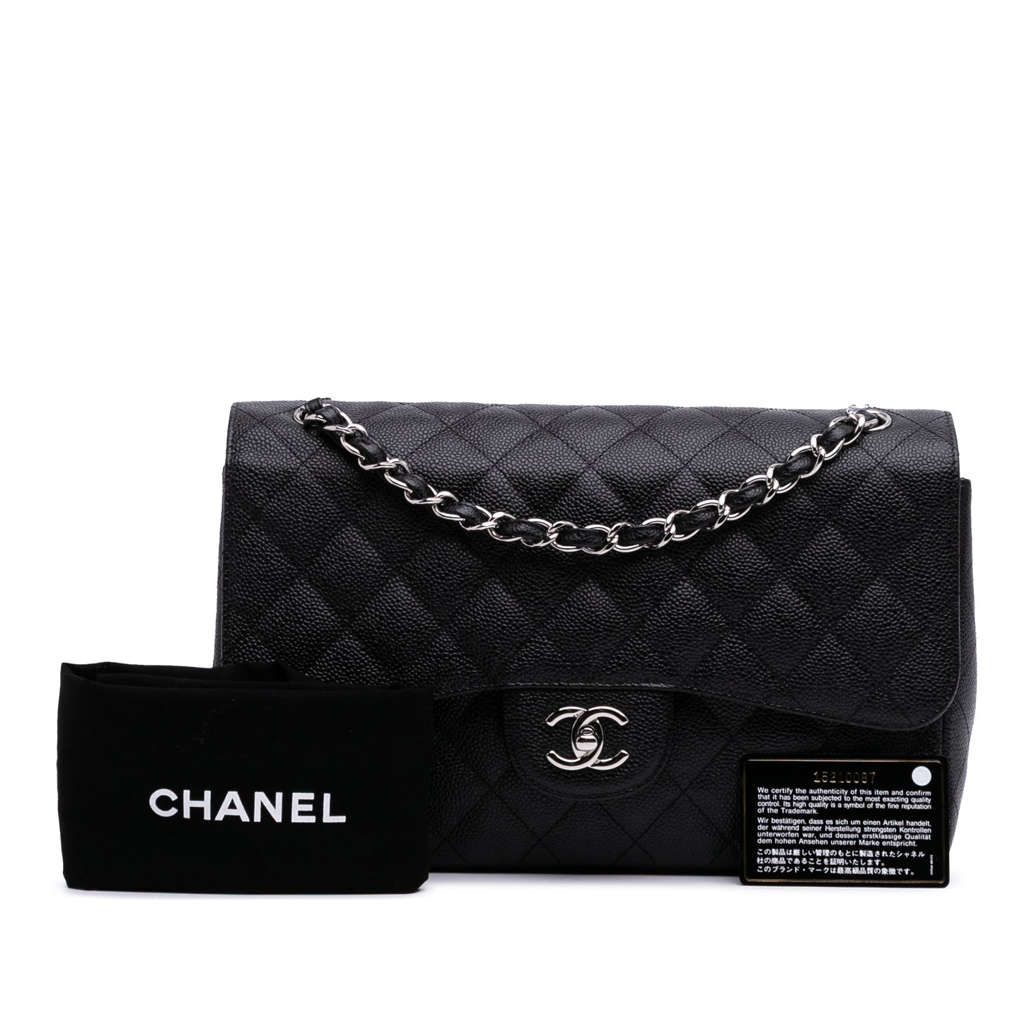 Chanel Classic Double Flap – Caviar Nero – Hardware Argento (2011)