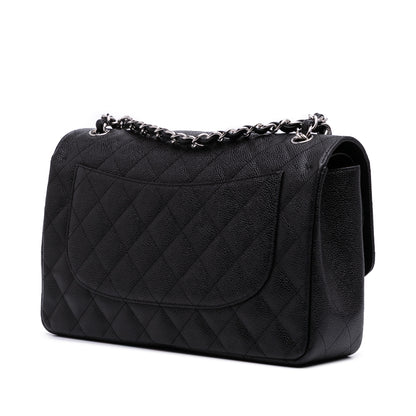 Chanel Classic Double Flap – Caviar Nero – Hardware Argento (2011)
