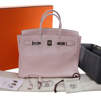 Hermès Birkin Retourne 35 in pelle Swift Rose Dragee (2009) – Size 35