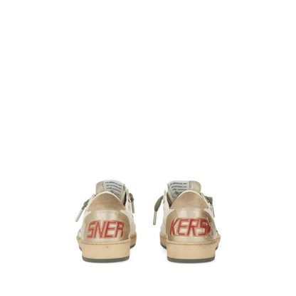 Golden Goose – Ball Star Sneaker in Pelle Bianca con Stella Lilla e Dettagli Retro – Donna – FW25