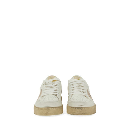 Golden Goose – Ball Star 2 Sneaker in Pelle Bianca con Stella Rosa Cipria – Donna – FW25