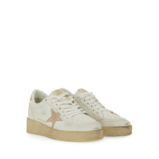 Golden Goose – Ball Star 2 Sneaker in Pelle Bianca con Stella Rosa Cipria – Donna – FW25