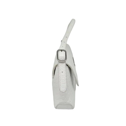 Balenciaga XX Flap Street Small – Pelle stampa cocco bianca
