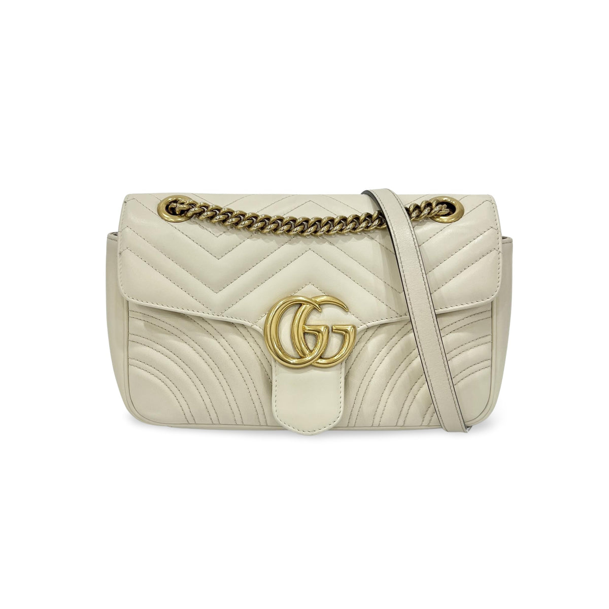 Gucci GG Marmont Small – Vernice bianca