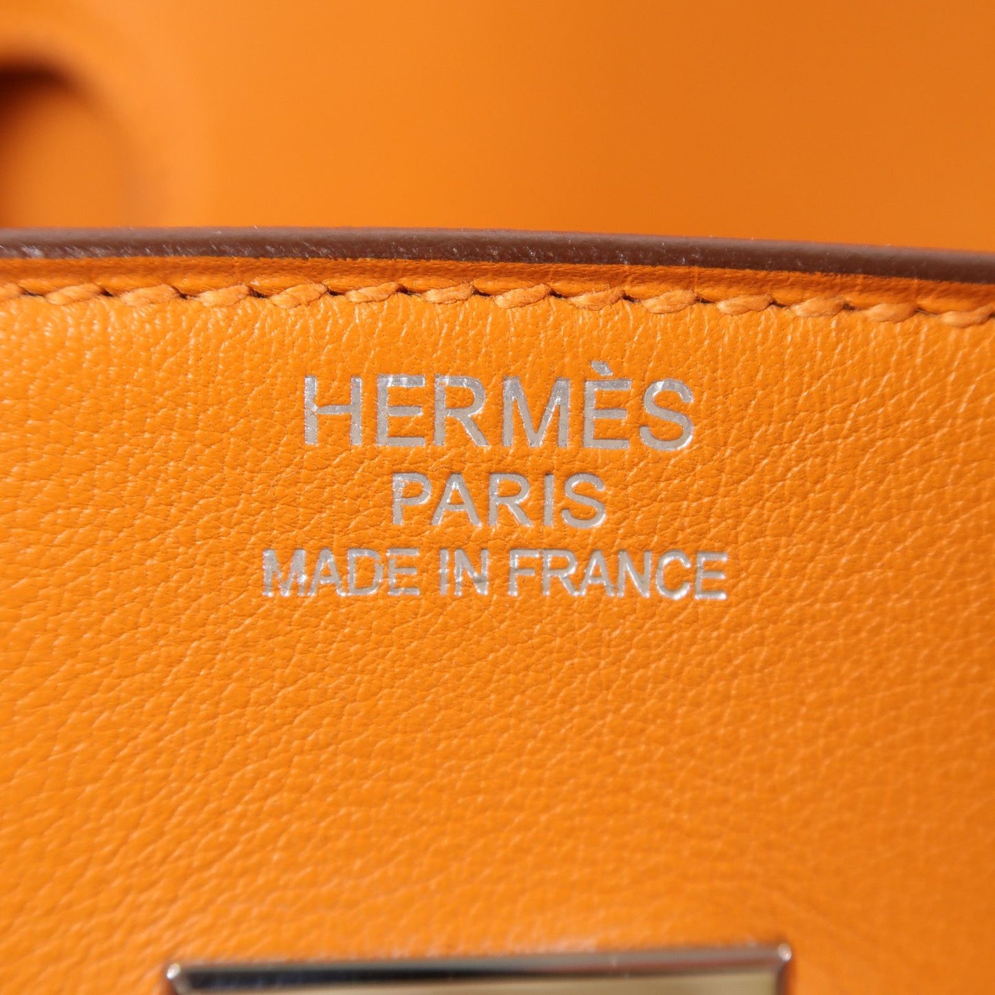 Hermès – Birkin 35 – Swift Leather Orange 93 – Palladium Hardware – Stamp N