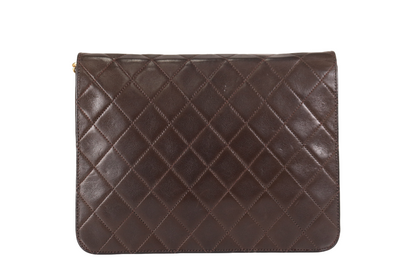 Chanel Push Lock 22 a catena Marrone