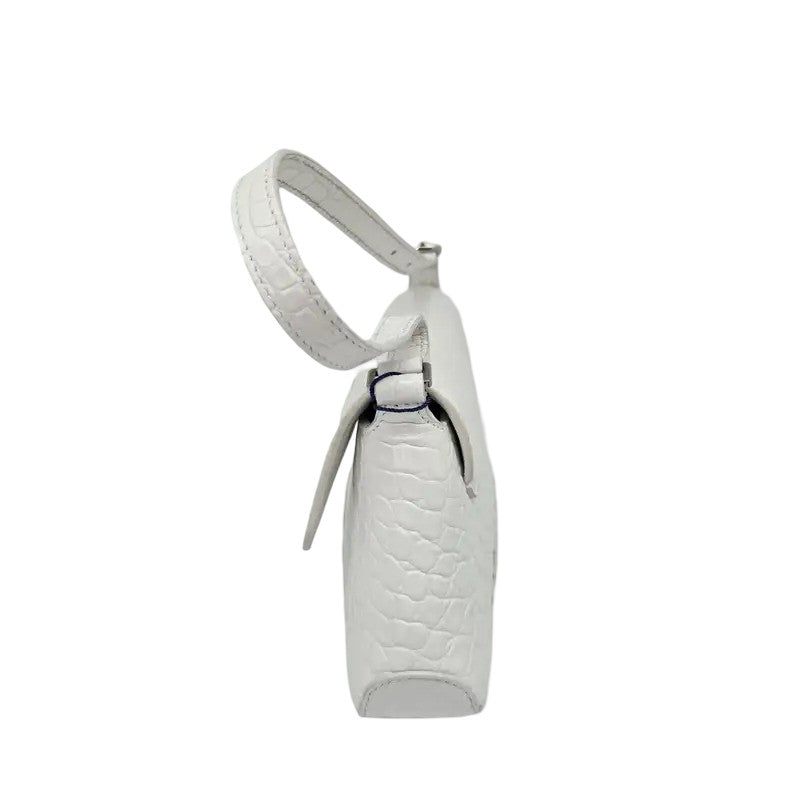 Balenciaga XX Flap Street Small – Pelle stampa cocco bianca
