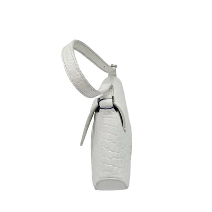 Balenciaga XX Flap Street Small – Pelle stampa cocco bianca