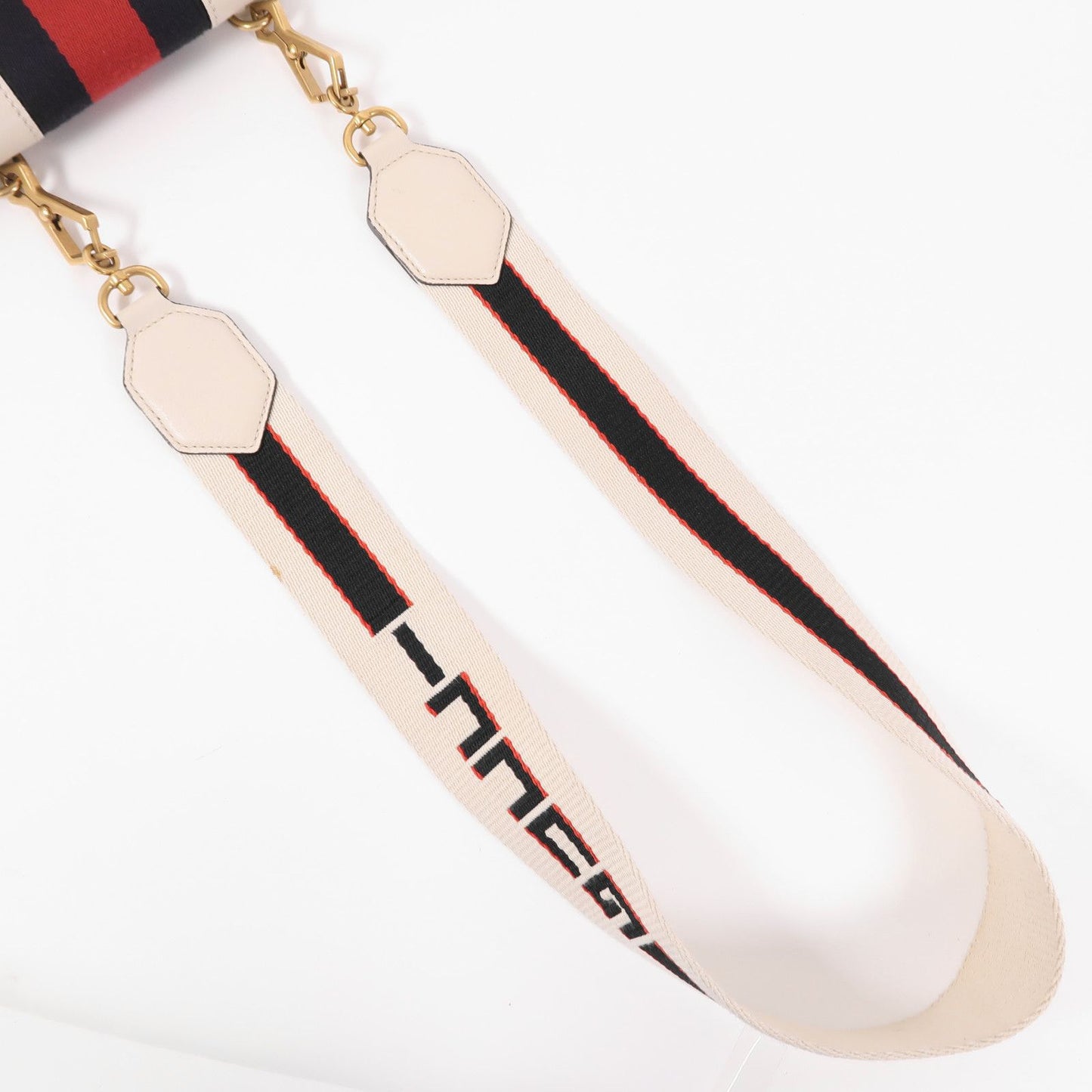 GUCCI Cowhide Leather Totem Butterfly Shoulder Bag Beige