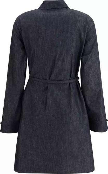 Fendi – Abito chemisier corto in chambray di cotone