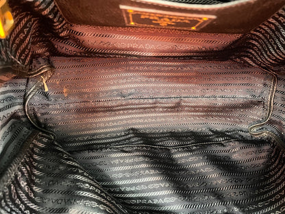 Prada Tote Convertibile Vitello Daino Nera Hardware Oro