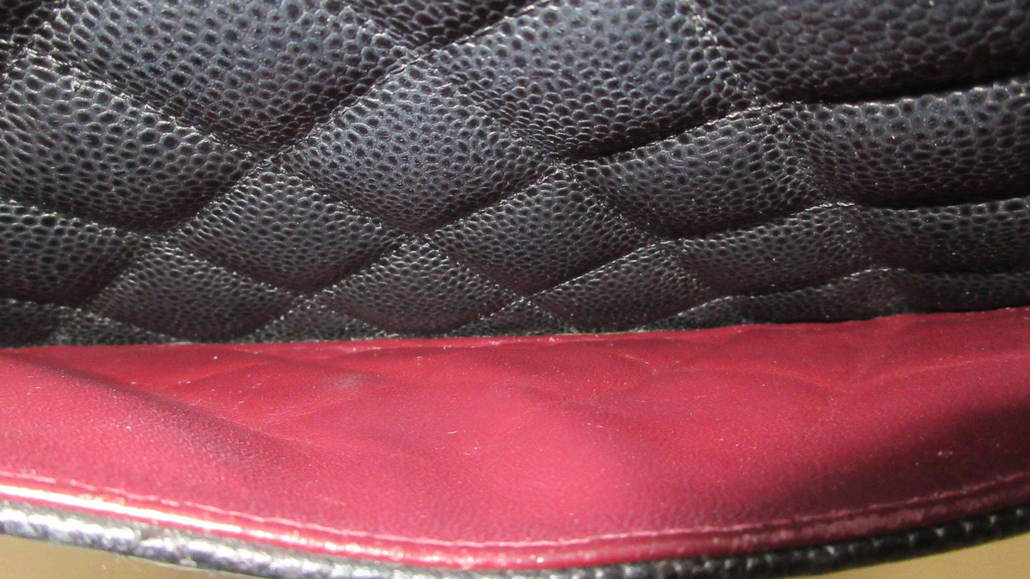 Chanel Jumbo Caviar Matelassé 30 Nero con hardware argento