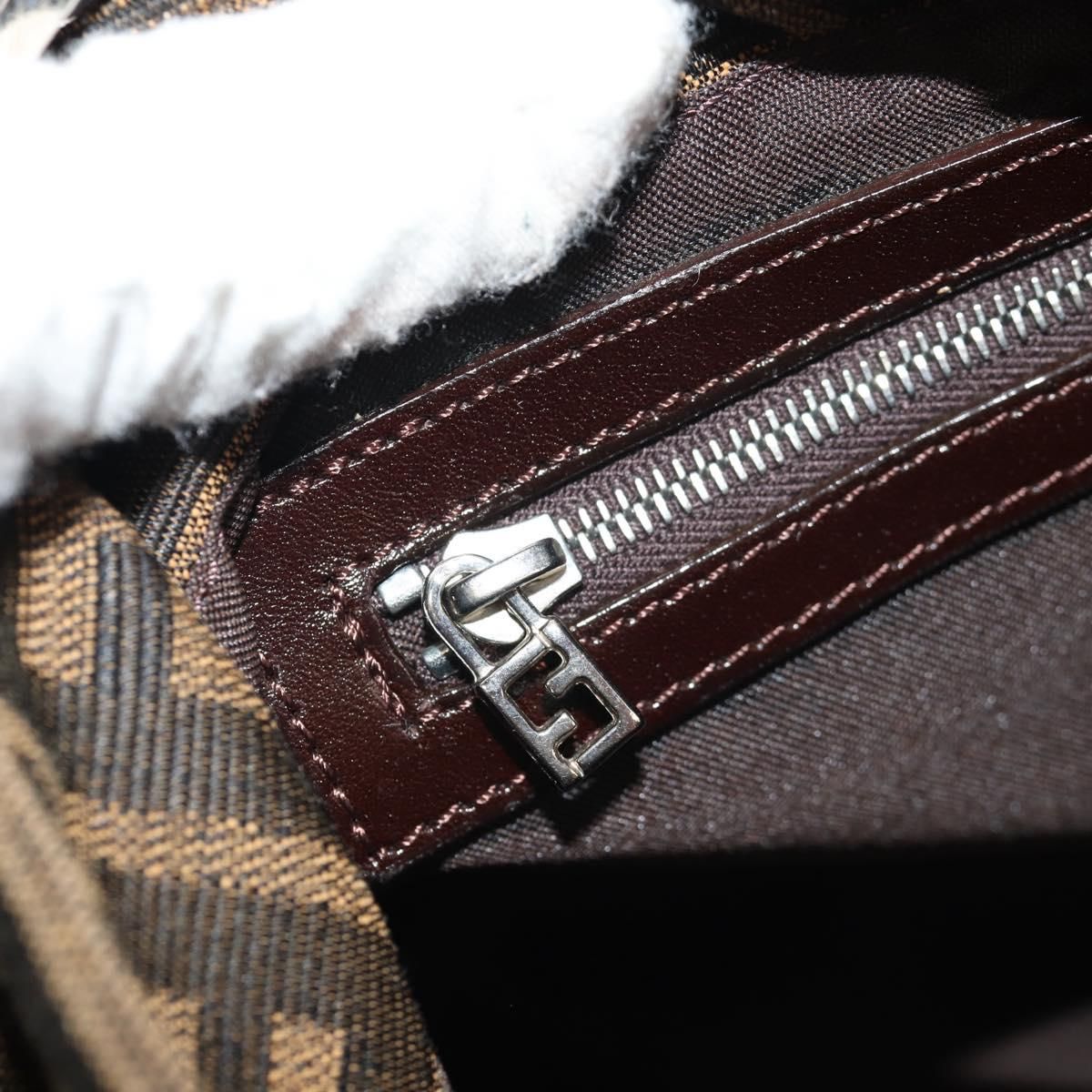 Fendi Mamma Baguette Zucca Canvas Marrone Nero – Shoulder Bag Vintage Iconica