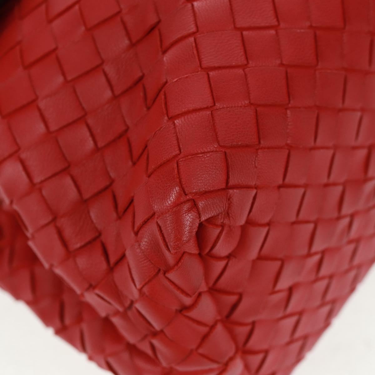 Bottega Veneta Glass Shoulder Bag Intrecciato Nappa Rosso/Nero – 28 cm - Etoilux