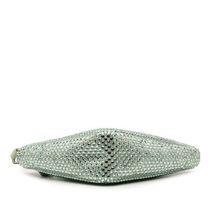 Prada Crystal Mini Triangle Bag Raso Verde Menta – 16 cm - Etoilux