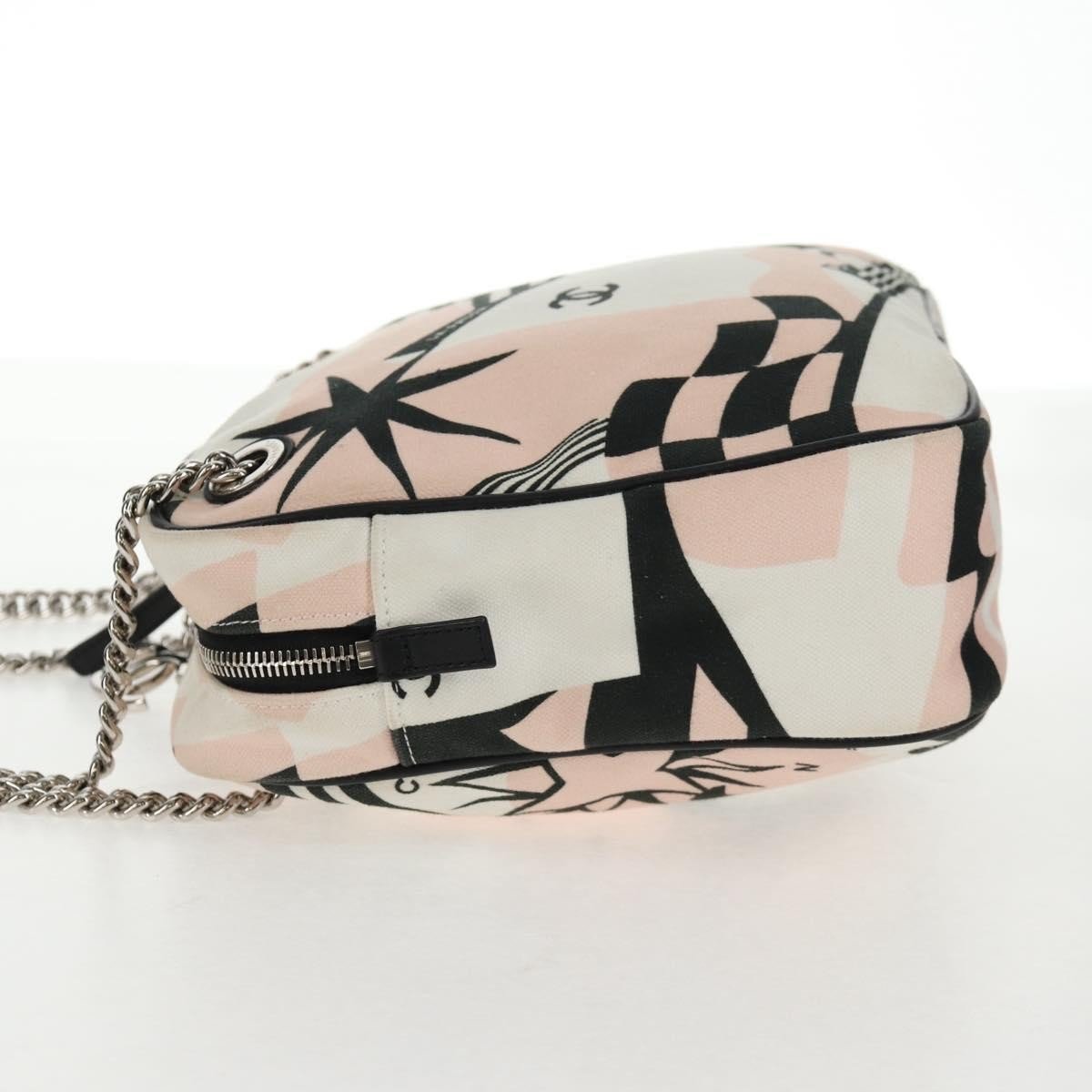 Chanel La Pausa Bay Camera Bag Tela Stampata Rosa/Avorio – 28 cm - Etoilux