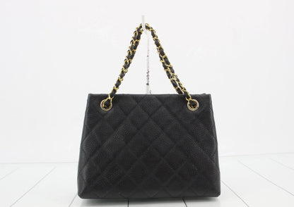 Chanel Shopping Tote – Pelle Caviar Trapuntata Nera · 24 cm - Etoilux