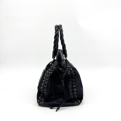 Prada Tote Tessuto Nylon con Lacci Nera