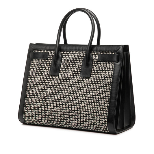 Saint Laurent – Sac de Jour Large Tweed & Leather – Nero – 2014 - Etoilux