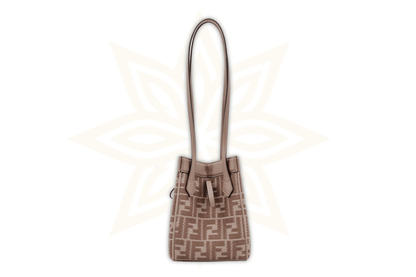 Fendi Origami Mini in Jacquard FF e Pelle Taupe – Nuova da Boutique - Etoilux
