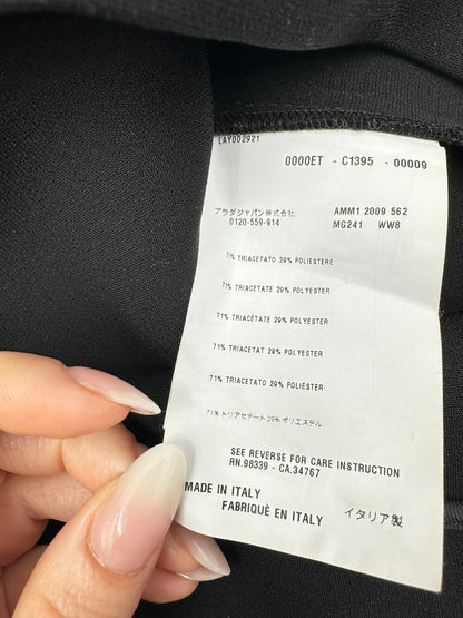 Miu Miu Gonna Pencil Nera con Zip Frontale Oro – Made in Italy – Size 46 - Etoilux