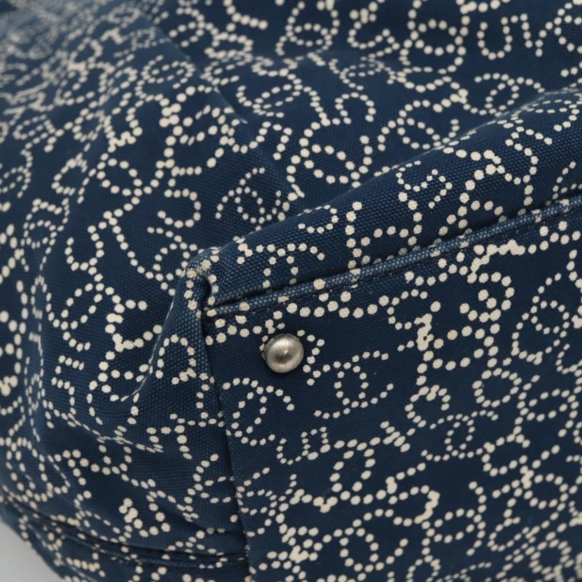 Chanel Vintage Tote Grande in Tela Stampata CC – Blu Navy - Etoilux