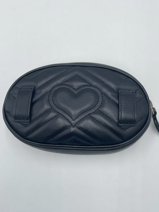 Gucci Marmont – Marsupio Belt Bag in Pelle Nera Matelassé - Etoilux