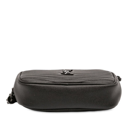 Saint Laurent – Lou Camera Bag Mini Monogram in pelle Grain de Poudre nera - Etoilux