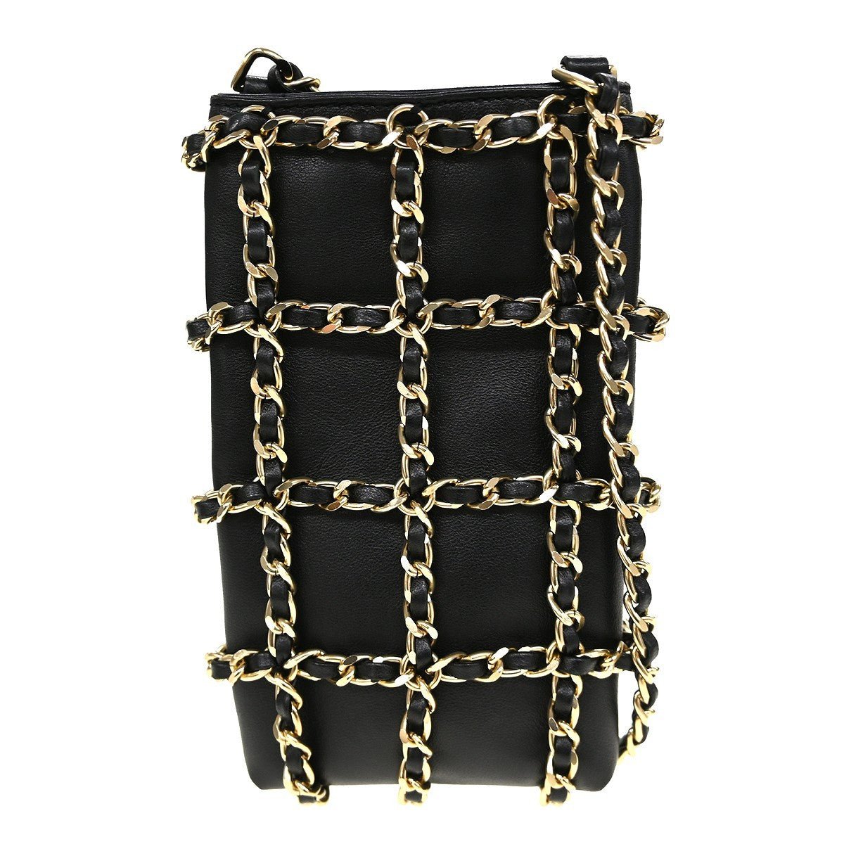 Chanel Tech Me Out Pochette con Catena Pelle di Agnello Nera – 17 cm - Etoilux