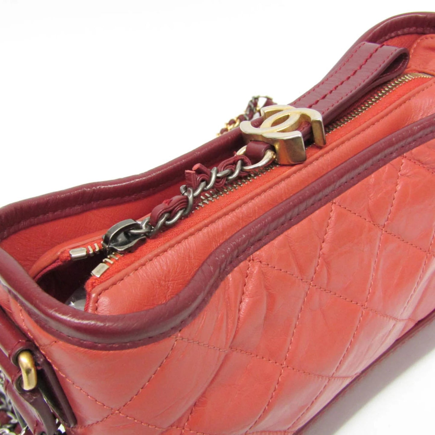 Chanel Gabrielle Hobo Small Vitello Invecchiato Bicolor Rosa/Bordeaux 2018 – 20 cm - Etoilux