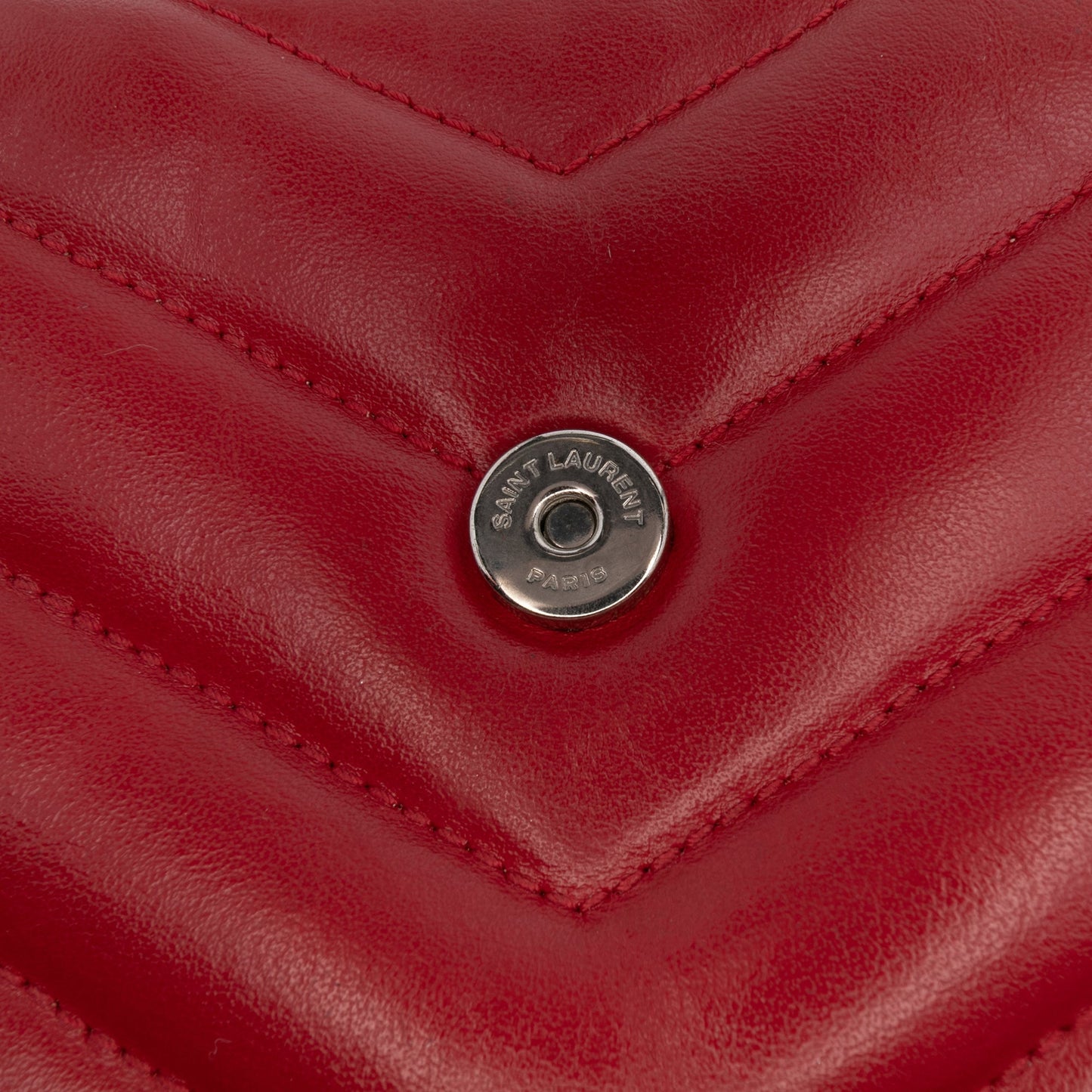 Saint Laurent – Loulou Small in Pelle Matelassé Rossa – 2018 - Etoilux