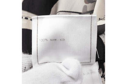 CHANEL – Gonna plissettata in pura seta con stampa aeronautica (Collezione 06P) Taglia: 42 IT Made in France - Etoilux